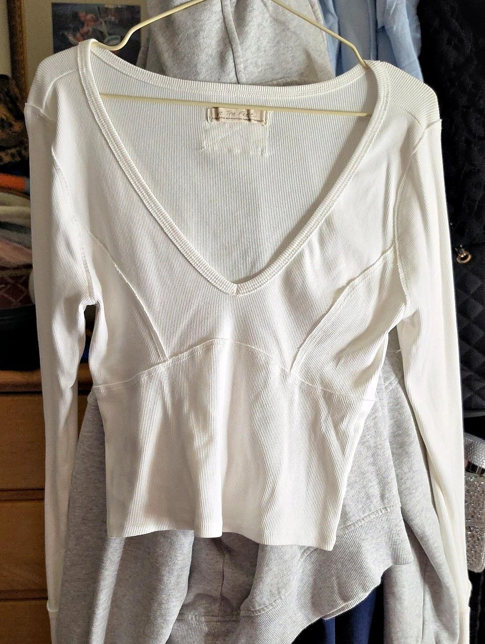 Free People We The Free Jess Long Sleeve Thermal White Top